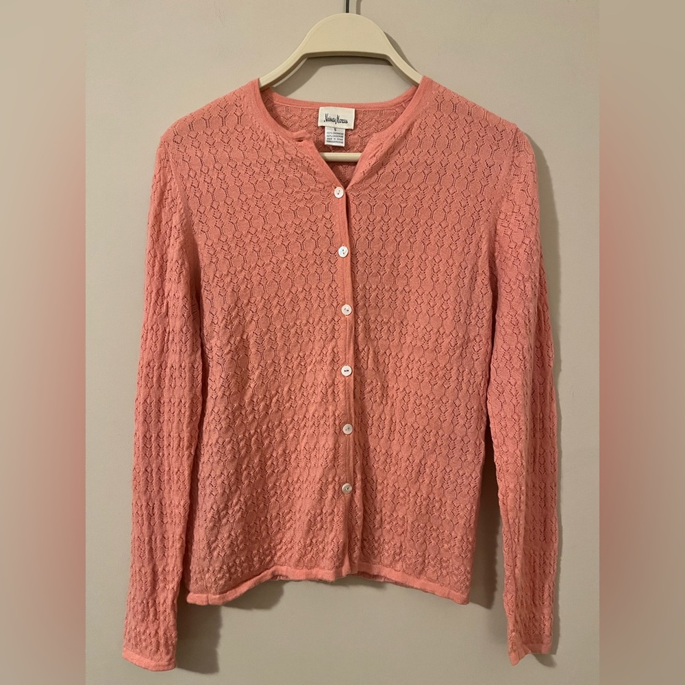 Neiman Marcus lightweight Cashmere Knit Cardigan Size Small